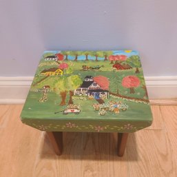 Adorable Handpainted Foot Stool