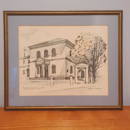 Etching Of Tuoro Synagogue Newport  R.I. 1763 By Francis White Jr.