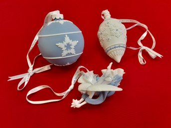 Wedgwood Blue And White Ornaments Lot Of 3