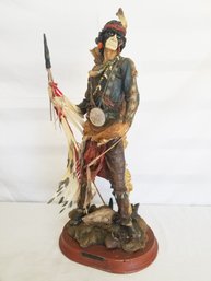 'True Beauty' Vintage Native American Indian Statue On Wood Base