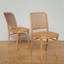 Pair Vintage Thonet 811 Bentwood & Cane Chairs