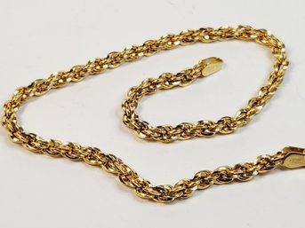 Italian Sparkling Italian 14k Yellow Gold Spiral Rope Link Bracelet