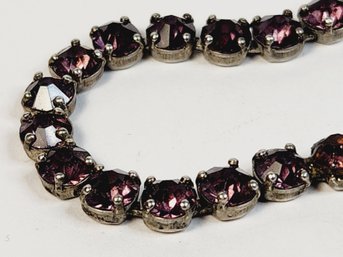 Vintage Sterling Silver Amethyst Tennis Bracelet