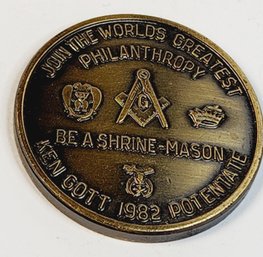 1982 Vintage 100th Anniv. ALEPPO TEMPLE Shriner Masons  Token / Medal / Coin