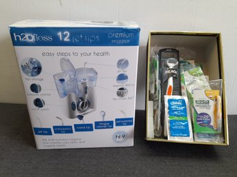 H20 Floss Premium Irrigator And Floss Lot NEW