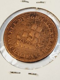 Nova Scotia 1815 Halifax Half Penny Token Payable By John Alexander Barry(208 Years Young)