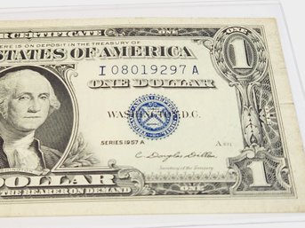 $1 Dollar Blue Seal Silver Certificate 1957 Crisp Uncirculated