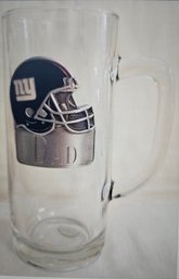 Authentic NFL NY Giants 20oz Glass Beer Mug Engraved 'DAD' By Things Remembered USA Lg 'C' Handle, Thick Base