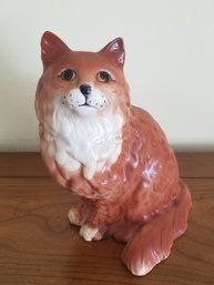 Fine Ceramic Long Haired Cat Statue