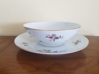 Richard Ginori Porcelain Serving Bowl With Platter - Made In Italy