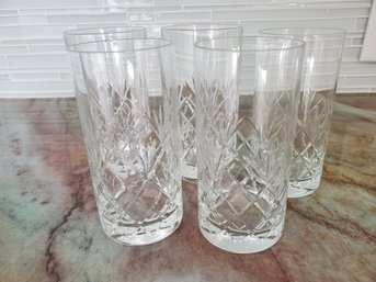 Five Crystal Tall Tumblers