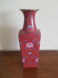 Vintage Macao Chinese Pottery Flower Vase