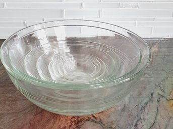 Set Of Eight Duralex France Clear Nesting Mixing Bowls