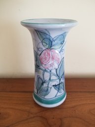 Vintage Highland Scotland Free Hand Painted Stoneware Vase