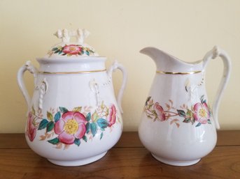 Vintage Limoges Sugar Bowl & Cream Pitcher