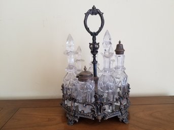 Antique Silver Plate Large Cruet Set