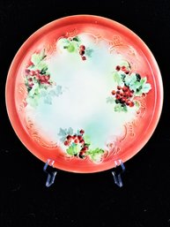 Antique Porcelain Handpainted Decorative Round 11.5' Plate