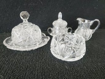 Assortment Of Cut Crystal Serving & Dining Pieces