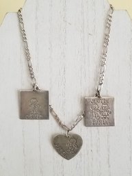 Vintage Sterling Silver Personalized Family Necklace