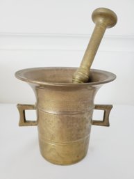 Authentic Antique Heavy Bronze Mortar And Apothecary Pestle