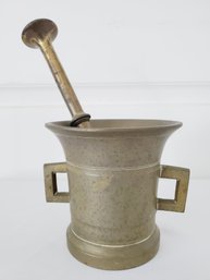 Authentic Antique Heavy Bronze Mortar And Apothecary Pestle