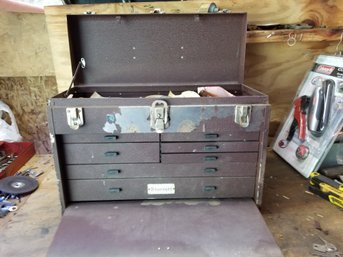 Vintage Starrett Machinist Tool Box With Contents