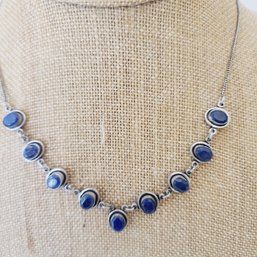 Silver And Lapis Necklace