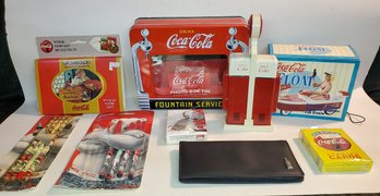 Lot 1 Of Several Coca~Cola Collectibles ~ New Coke Checkbook ~ Salt & Pepper Etc