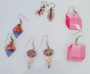 Four Pairs Of Dangle Earrings For Pierced Ears