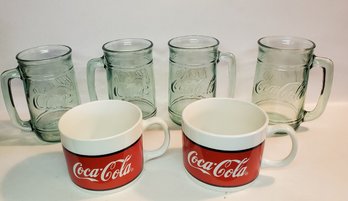 Great Lot Of 6 Vintage Coca-Cola Mugs