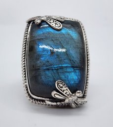 Bali, AAA Labradorite Dragonfly Ring In Sterling