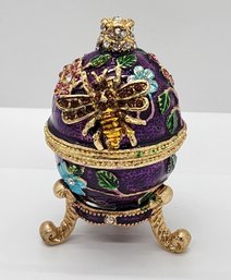 Multi-Color Austrian Crystal, Enameled Easter Egg Trinket Box