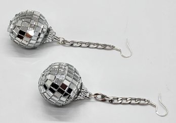 Handmade Shiny Disco Ball Ornaments Or Dangle Earrings Made With Sterling Wires