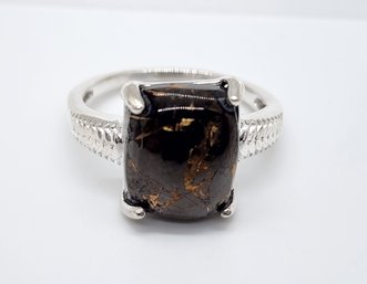 Matrix Silver Shungite Ring In Sterling