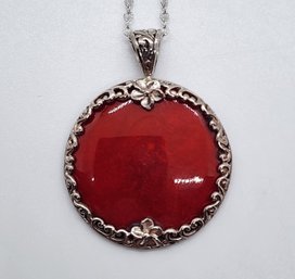 Sponge Coral Pendant In Sterling With Sterling Chain