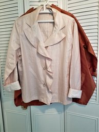 Women's Orange Strategies And Chico's Pink Button Down Shirts Sizes OS/3