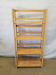 Folding Four Shelf Graduated Wood Bookcase Shelf Unit