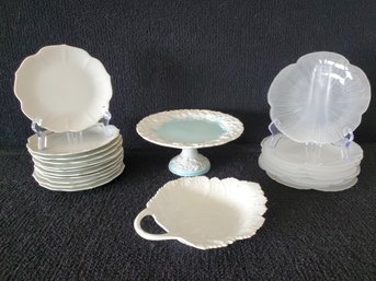 Assorted Vintage Porcelain & Glass Small Plates, Candy Dish & Pedestal Stand - Including Forstenberg