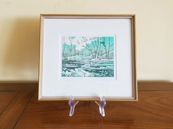 Vintage 1984 Small 10' Framed Landscape Print Signed/numbered By Artist