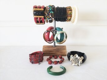 Great Selection Of Ladies Bracelets- Stone, Enamel, Carved, Beaded And More