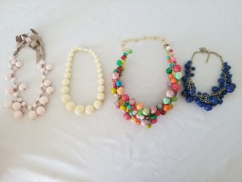 Four Colorful Ladies Beaded Necklaces