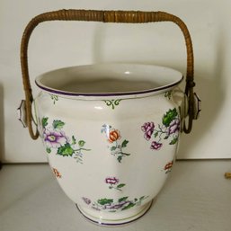 Pretty Floral Planter With Handle