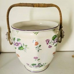 Pretty Floral Planter With Handle