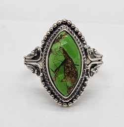 Bali, Mojave Green Turquoise Ring In Sterling