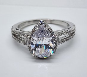 Premium White CZ, Rhodium Over Sterling Ring