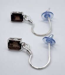 Brazilian Smoky Quartz Earrings In Sterling