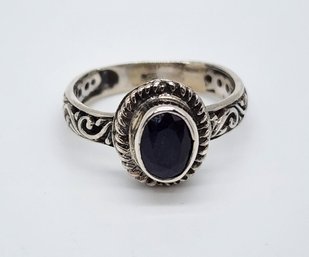 Bali, Diffused Blue Sapphire Ring In Sterling