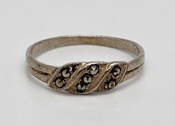 Vintage Marcasite Ring In Sterling