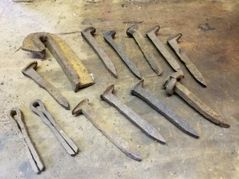 Vintage Railroad Spikes And Hardware