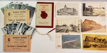 Great Lot Of Ephemera To Include Rare Post Cards & 1954 Sorority Candlelight Ball Program